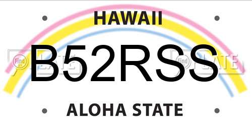 B52RSS Hawaii License Plate