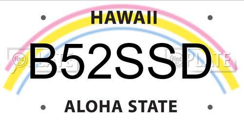 B52SSD Hawaii License Plate