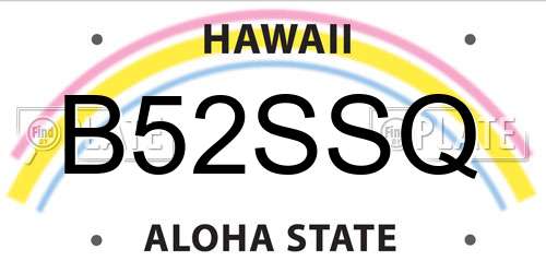 B52SSQ Hawaii License Plate