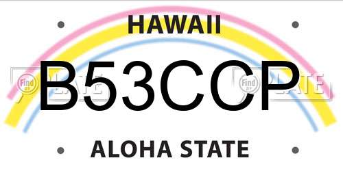 B53CCP Hawaii License Plate