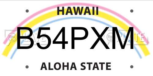B54PXM Hawaii License Plate