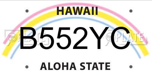 B552YC Hawaii License Plate