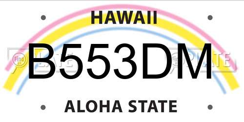 B553DM Hawaii License Plate