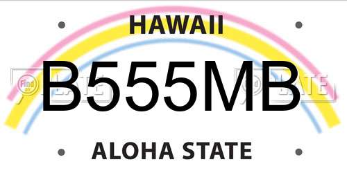 B555MB Hawaii License Plate
