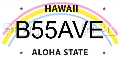 B55AVE Hawaii License Plate
