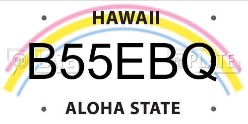 B55EBQ Hawaii License Plate