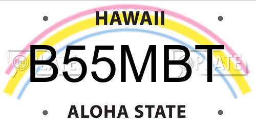 B55MBT Hawaii License Plate