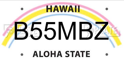 B55MBZ Hawaii License Plate