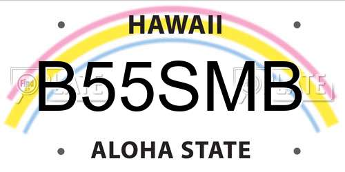 B55SMB Hawaii License Plate