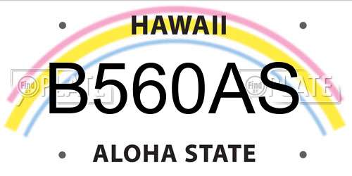 B560AS Hawaii License Plate