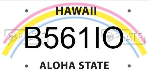 B561IO Hawaii License Plate