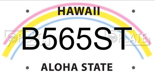 B565ST Hawaii License Plate