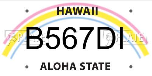 B567DI Hawaii License Plate
