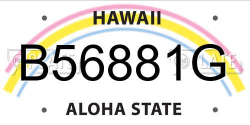 B56881G Hawaii License Plate