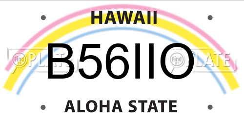 B56IIO Hawaii License Plate