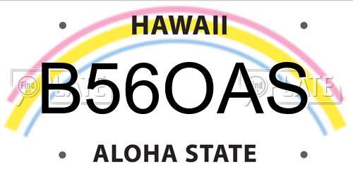 B56OAS Hawaii License Plate