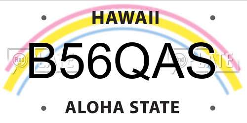 B56QAS Hawaii License Plate
