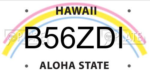 B56ZDI Hawaii License Plate