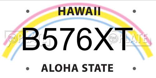 B576XT Hawaii License Plate