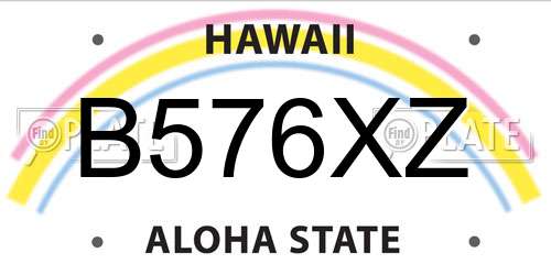 B576XZ Hawaii License Plate