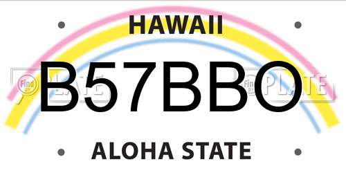 B57BBO Hawaii License Plate