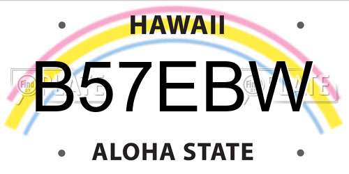 B57EBW Hawaii License Plate