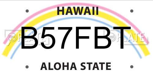 B57FBT Hawaii License Plate