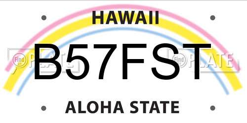 B57FST Hawaii License Plate