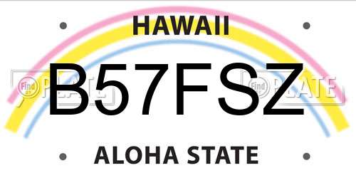 B57FSZ Hawaii License Plate
