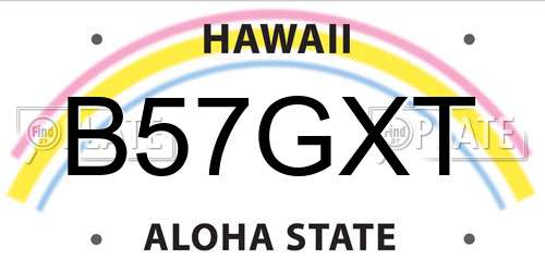 B57GXT Hawaii License Plate