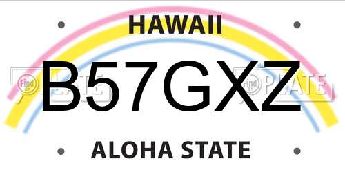 B57GXZ Hawaii License Plate