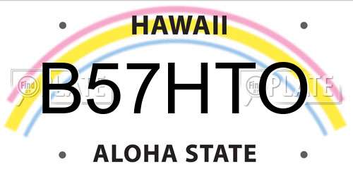 B57HTO Hawaii License Plate