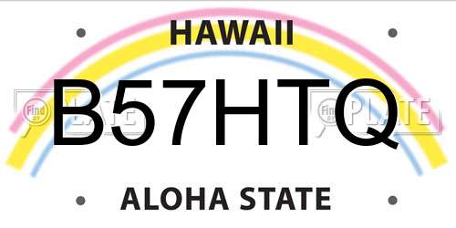 B57HTQ Hawaii License Plate
