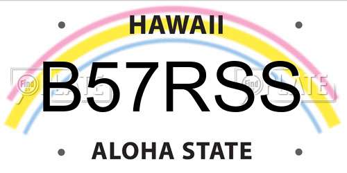 B57RSS Hawaii License Plate