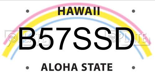 B57SSD Hawaii License Plate