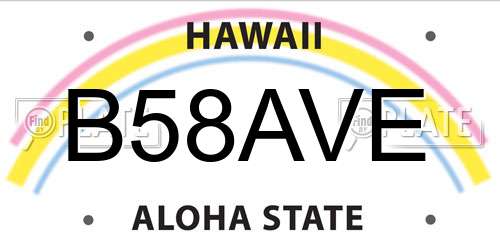B58AVE Hawaii License Plate