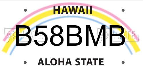 B58BMB Hawaii License Plate