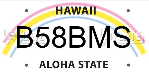 B58BMS Hawaii License Plate