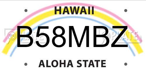 B58MBZ Hawaii License Plate