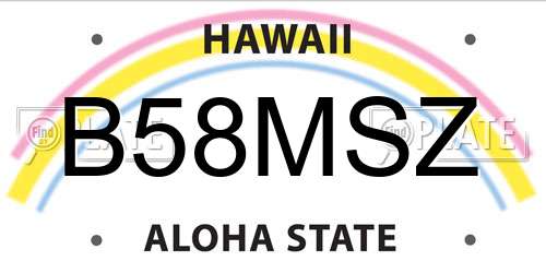 B58MSZ Hawaii License Plate