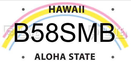 B58SMB Hawaii License Plate