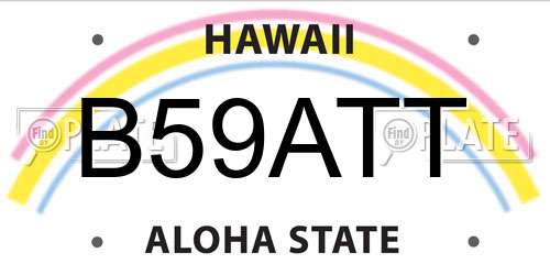 B59ATT Hawaii License Plate