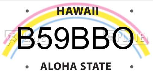 B59BBO Hawaii License Plate