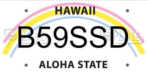 B59SSD Hawaii License Plate