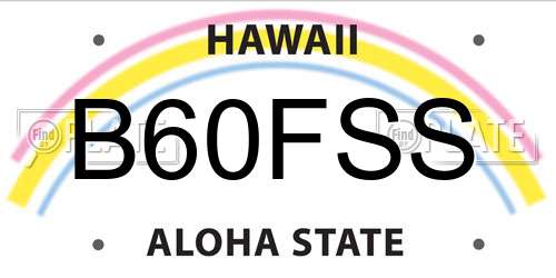 B60FSS Hawaii License Plate