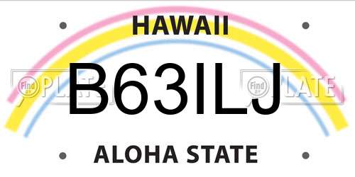 B63ILJ Hawaii License Plate