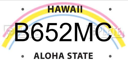 B652MC Hawaii License Plate