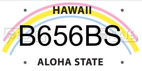 B656BS Hawaii License Plate