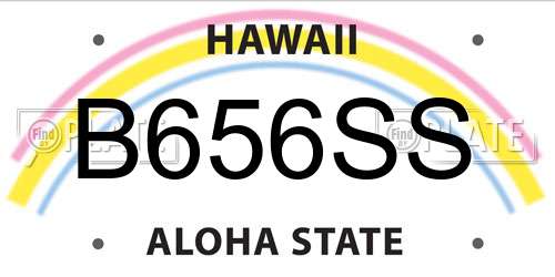 B656SS Hawaii License Plate