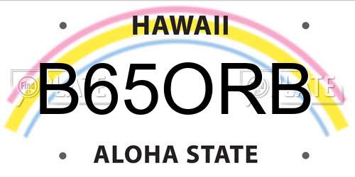 B65ORB Hawaii License Plate